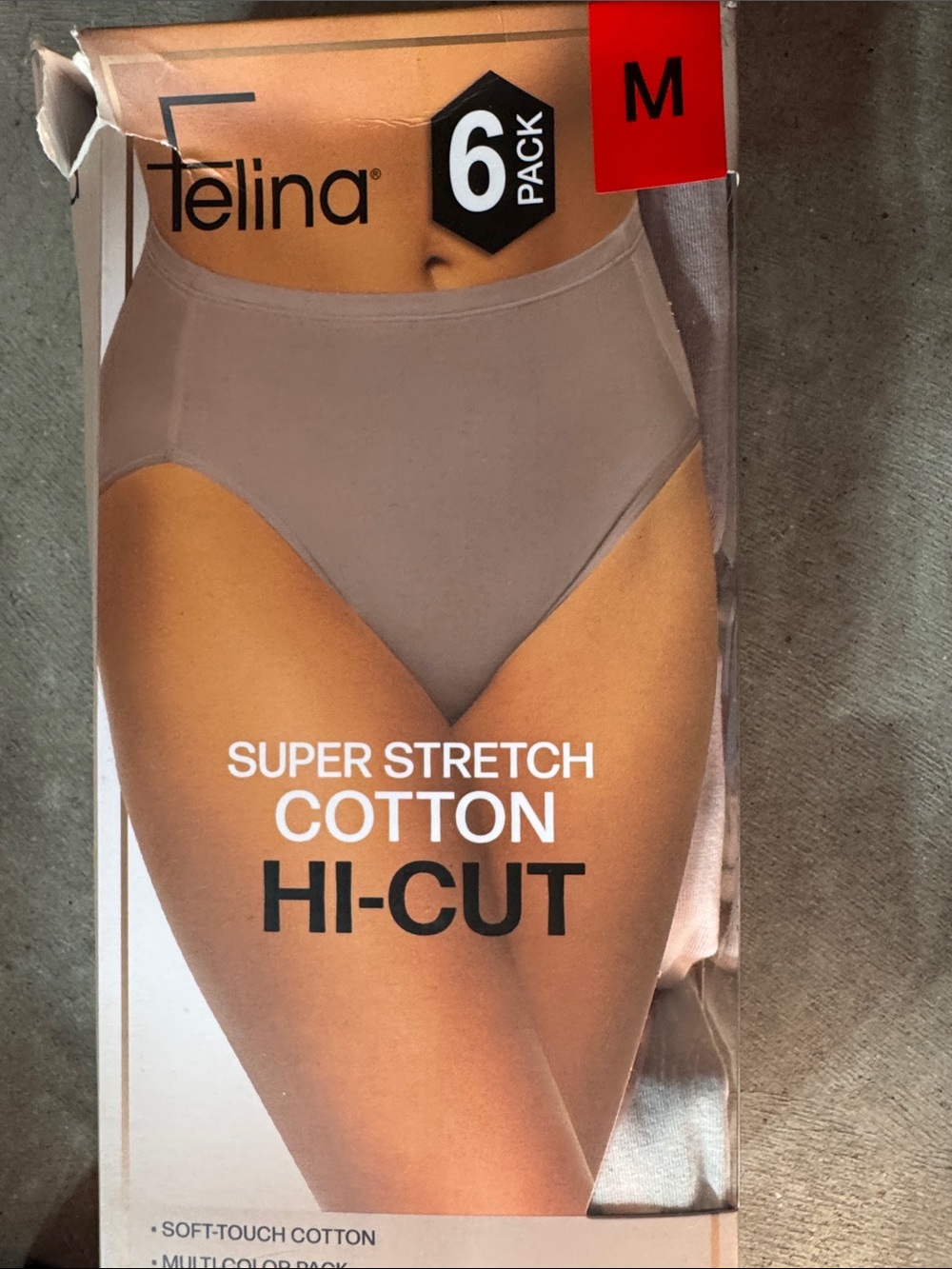 Felina Super Stretch Cotton Hi-Cut Panty - Taupe